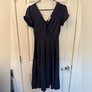 Unique Vintage navy sailor swing dress - small